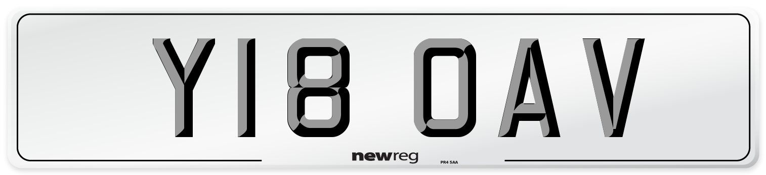 Y18 OAV Number Plate from New Reg